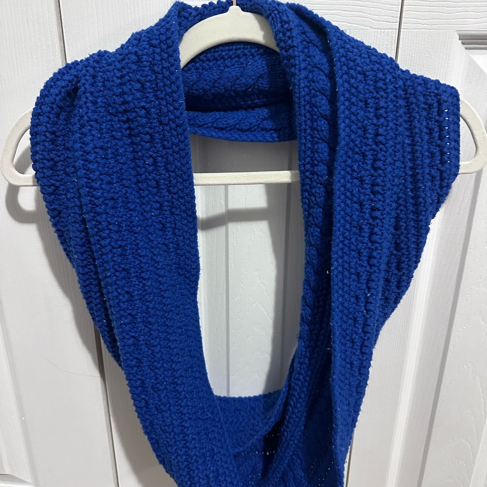 Electric blue infinity scarf handmade